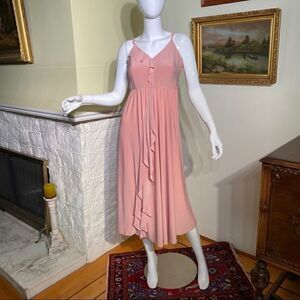 NWT ASOS Barbiecore Pink Ruffled Maternity Midi Sleeveless Dress